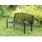 Steel Garden Park Bench Cast Iron Frame Patio Lawn Yard Decor, Black