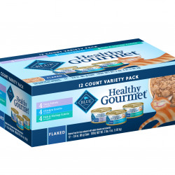 (12 Pack) Blue Buffalo Healthy Gourmet Variety Pack Wet Cat Food, Flaked Tuna, Fish & Shrimp & Chicken, 3 oz. Cans