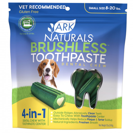 Brushless Toothpaste 4-in-1 Small Dog Dental Chews - 8-20 lbs.
